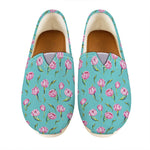 Pink Watercolor Tulip Pattern Print Casual Shoes