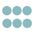Pink Watercolor Tulip Pattern Print Coaster Set