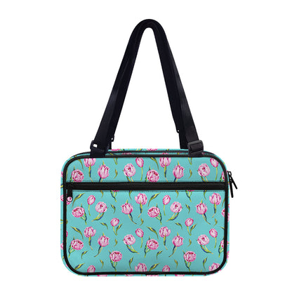Pink Watercolor Tulip Pattern Print Double Strap Bible Bag