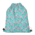 Pink Watercolor Tulip Pattern Print Drawstring Bag