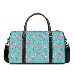 Pink Watercolor Tulip Pattern Print Duffle Bag