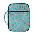 Pink Watercolor Tulip Pattern Print Front Pocket Bible Bag