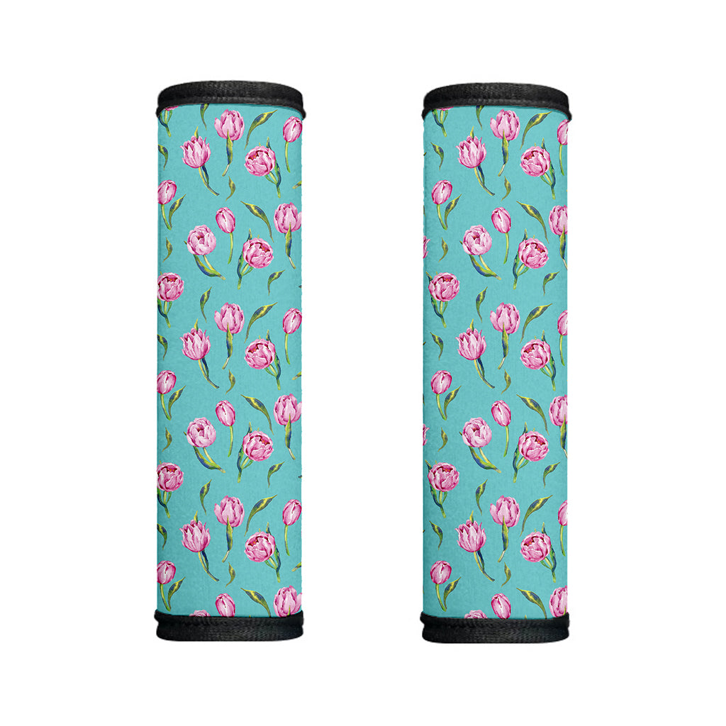 Pink Watercolor Tulip Pattern Print Handle Covers