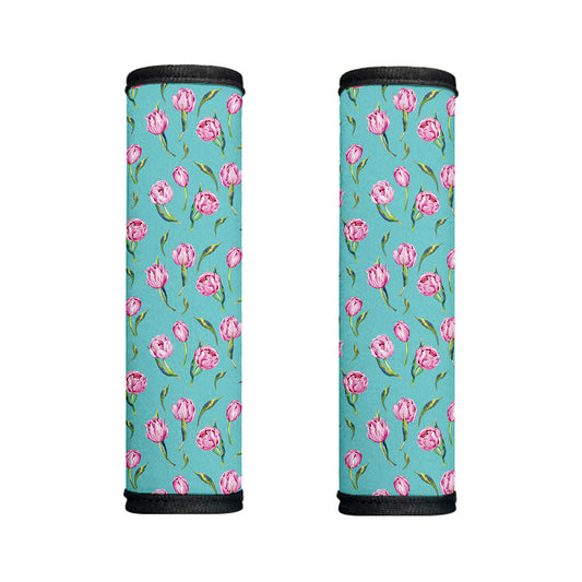 Pink Watercolor Tulip Pattern Print Handle Covers