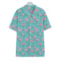 Pink Watercolor Tulip Pattern Print Hawaiian Shirt
