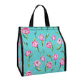 Pink Watercolor Tulip Pattern Print Insulated Lunch Tote