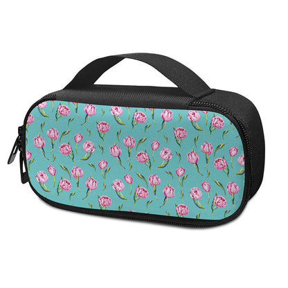 Pink Watercolor Tulip Pattern Print Insulin Cooler Travel Case