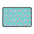 Pink Watercolor Tulip Pattern Print Kitchen Mat