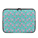 Pink Watercolor Tulip Pattern Print Laptop Sleeve