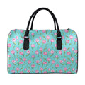Pink Watercolor Tulip Pattern Print Leather Duffel Bag