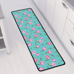 Pink Watercolor Tulip Pattern Print Long Kitchen Mat