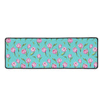 Pink Watercolor Tulip Pattern Print Long Kitchen Mat