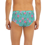 Pink Watercolor Tulip Pattern Print Men's Briefs