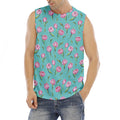 Pink Watercolor Tulip Pattern Print Men's Fitness Tank Top