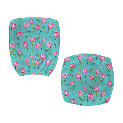 Pink Watercolor Tulip Pattern Print Office Chair Cover