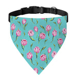 Pink Watercolor Tulip Pattern Print Over The Collar Dog Bandana