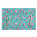 Pink Watercolor Tulip Pattern Print Placemat