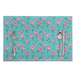 Pink Watercolor Tulip Pattern Print Placemat