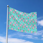 Pink Watercolor Tulip Pattern Print Polyester Flag
