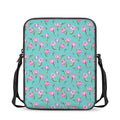 Pink Watercolor Tulip Pattern Print Rectangular Crossbody Bag