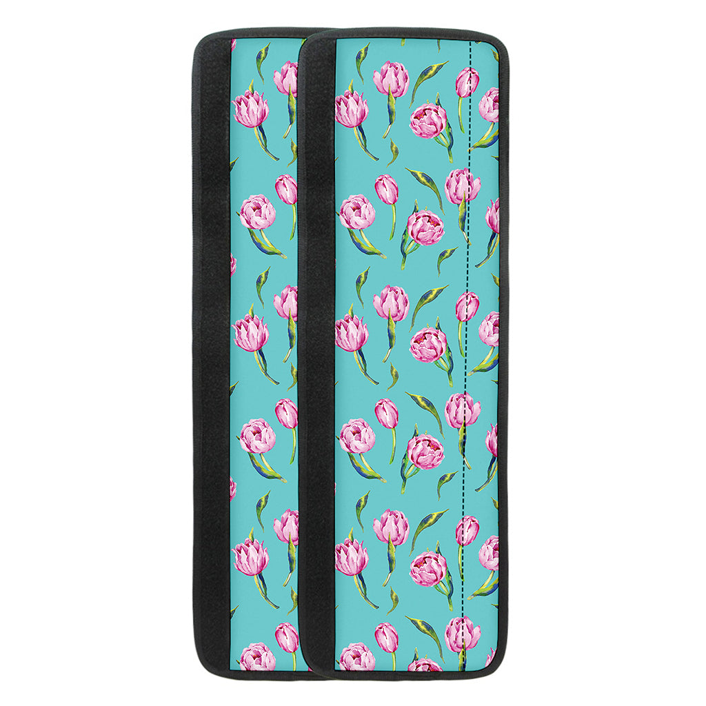 Pink Watercolor Tulip Pattern Print Refrigerator Handle Covers
