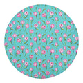 Pink Watercolor Tulip Pattern Print Round Blanket