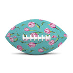 Pink Watercolor Tulip Pattern Print Rugby Ball