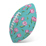 Pink Watercolor Tulip Pattern Print Rugby Ball