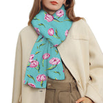 Pink Watercolor Tulip Pattern Print Scarf