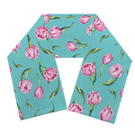 Pink Watercolor Tulip Pattern Print Scarf