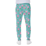 Pink Watercolor Tulip Pattern Print Scuba Joggers