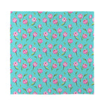 Pink Watercolor Tulip Pattern Print Silk Bandana