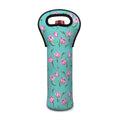 Pink Watercolor Tulip Pattern Print Single Neoprene Wine Tote
