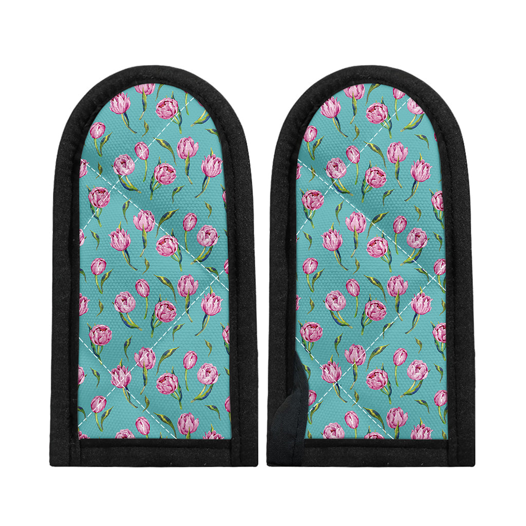 Pink Watercolor Tulip Pattern Print Skillet Handle Cover
