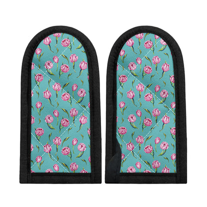 Pink Watercolor Tulip Pattern Print Skillet Handle Cover