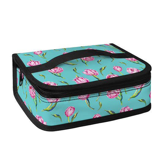 Pink Watercolor Tulip Pattern Print Small Lunch Bag