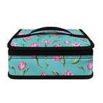 Pink Watercolor Tulip Pattern Print Small Lunch Bag