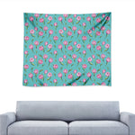 Pink Watercolor Tulip Pattern Print Tapestry