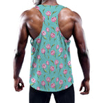 Pink Watercolor Tulip Pattern Print Training Tank Top