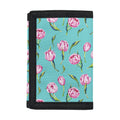Pink Watercolor Tulip Pattern Print Trifold Wallet