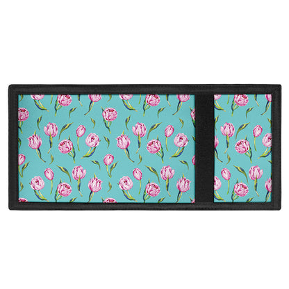 Pink Watercolor Tulip Pattern Print Trifold Wallet