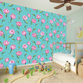 Pink Watercolor Tulip Pattern Print Wall Sticker
