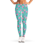 Pink Watercolor Tulip Pattern Print Women's Leggings