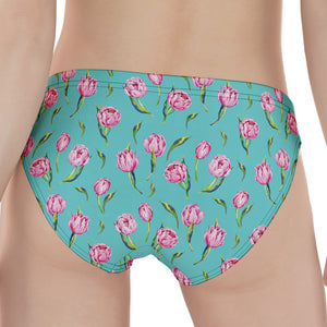 Pink Watercolor Tulip Pattern Print Women's Panties