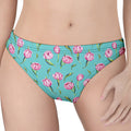 Pink Watercolor Tulip Pattern Print Women's Thong