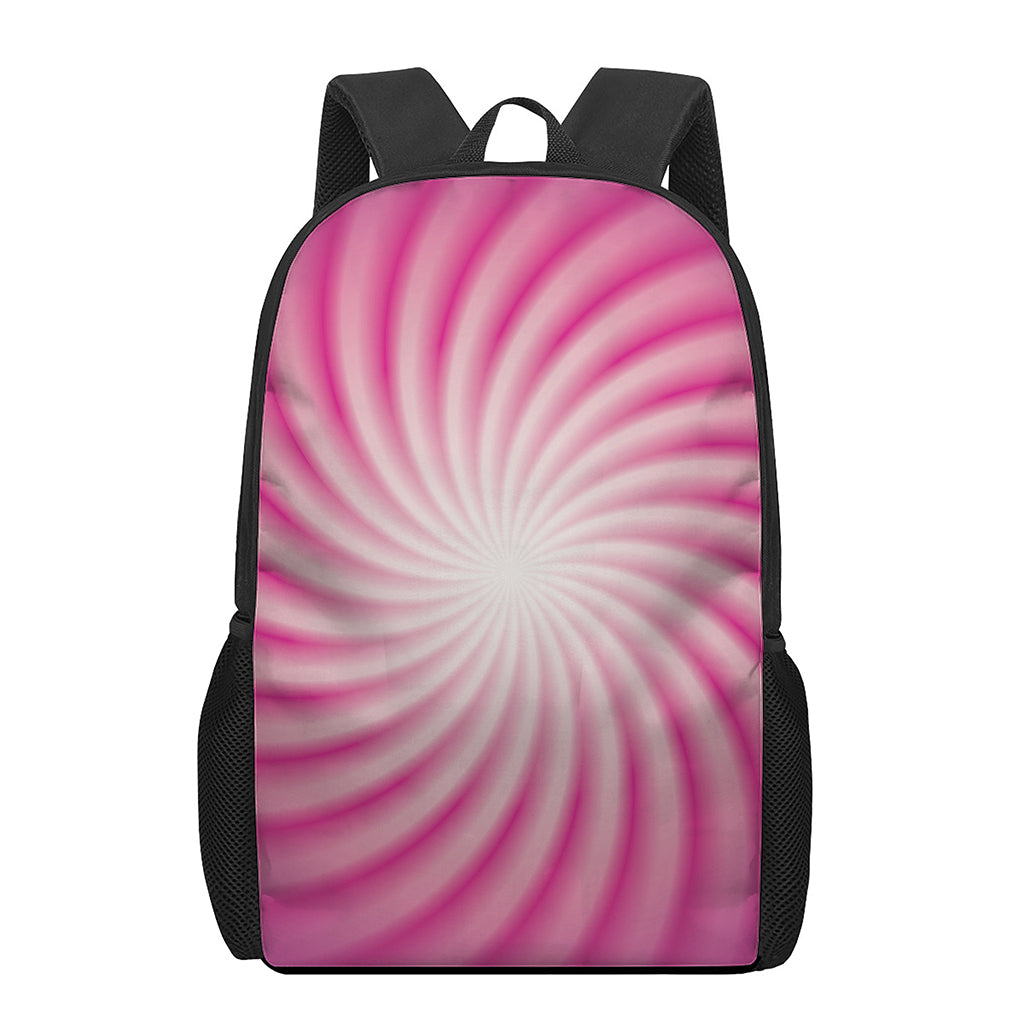 Pink Whirlpool Spiral Print 17 Inch Backpack