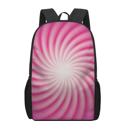 Pink Whirlpool Spiral Print 17 Inch Backpack