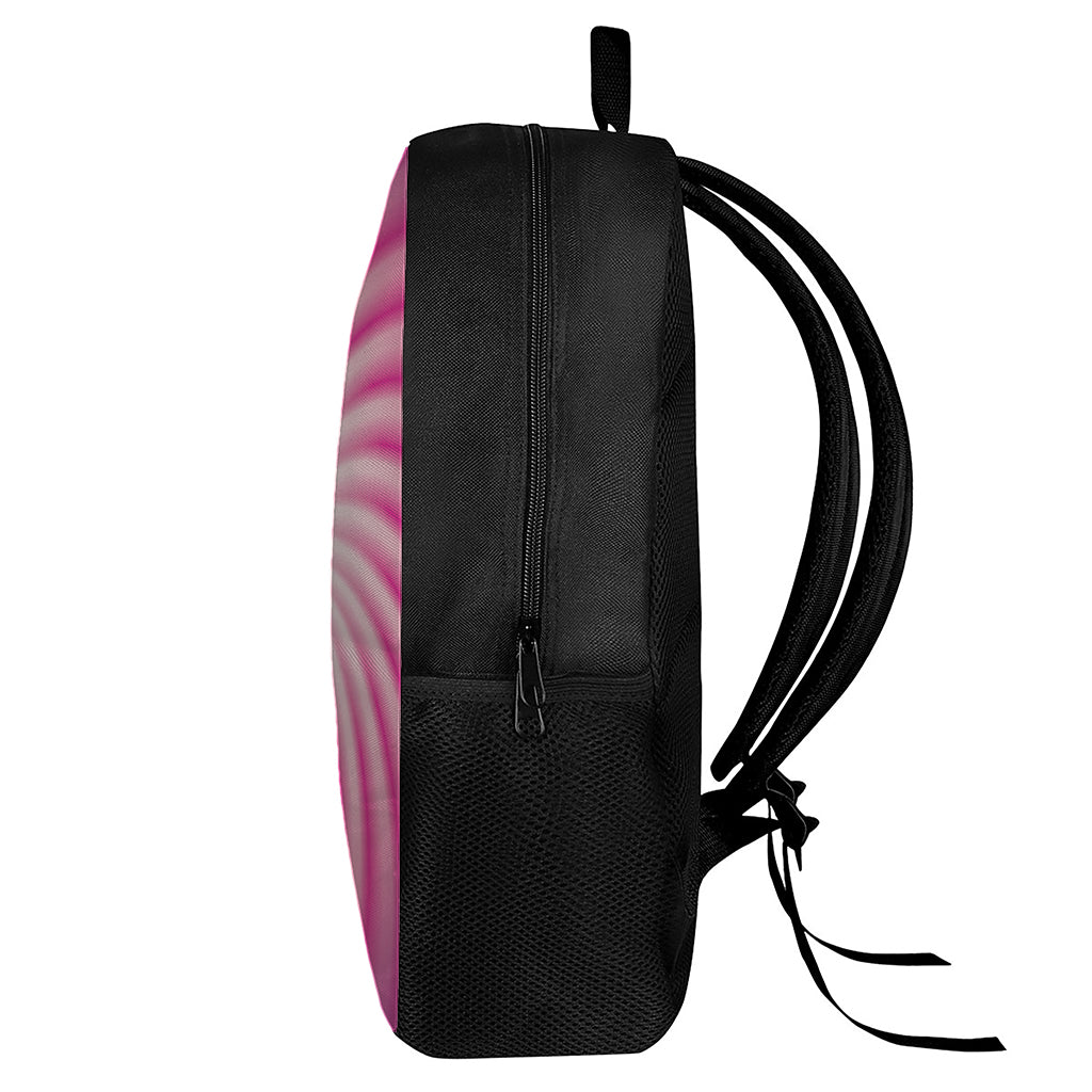 Pink Whirlpool Spiral Print 17 Inch Backpack