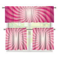 Pink Whirlpool Spiral Print 3 Piece Kitchen Curtains