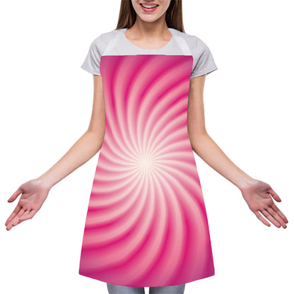 Pink Whirlpool Spiral Print Adjustable Apron